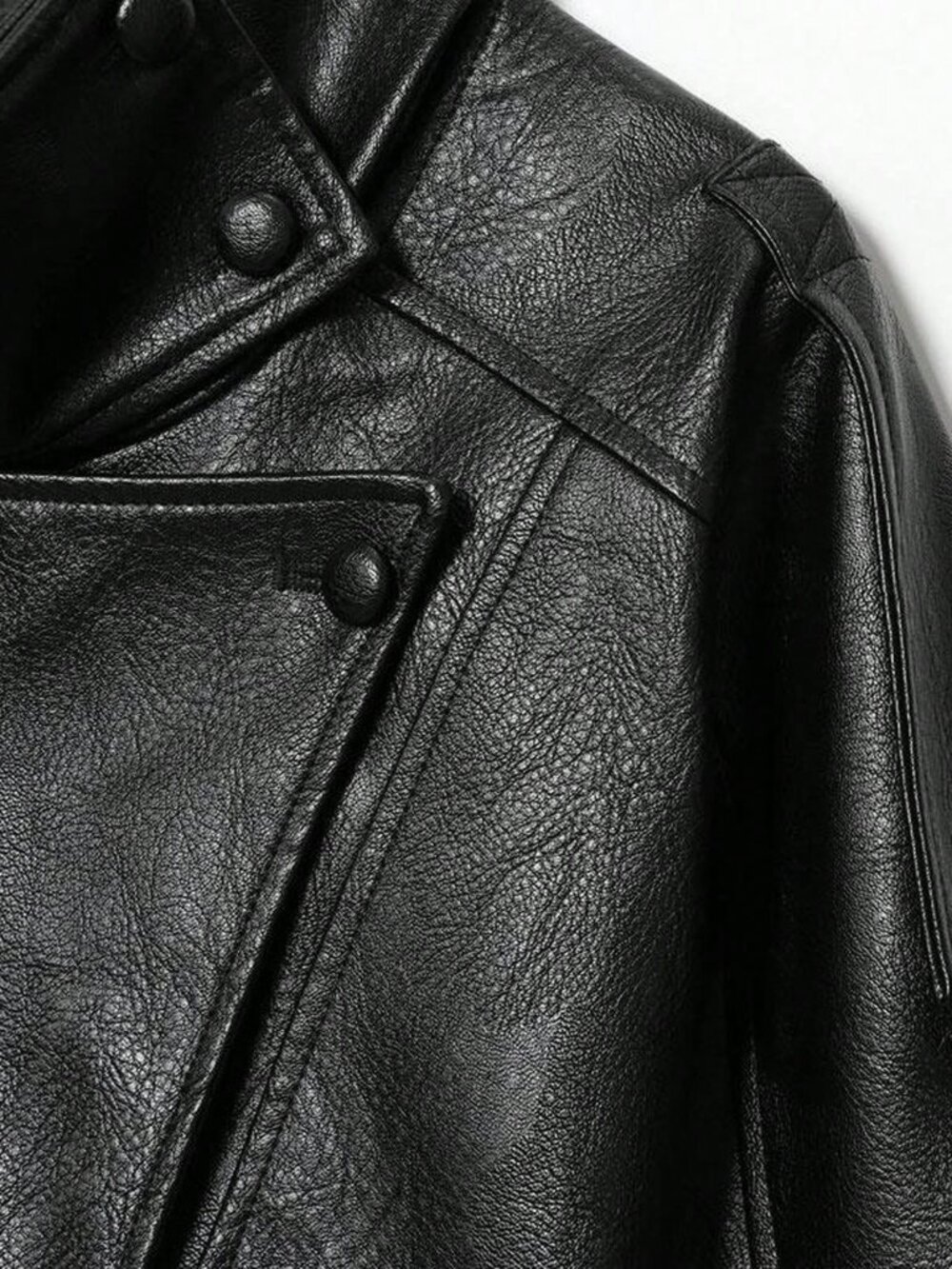Dark Brown Casual Women's Stand Collar Faux Leather Jacket - Picture 7 of 7